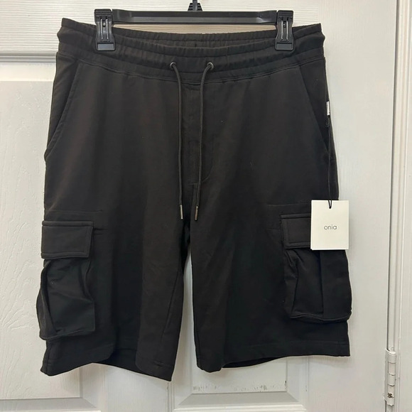 Onia Drawstring justin cargo shorts black small - Picture 2 of 5